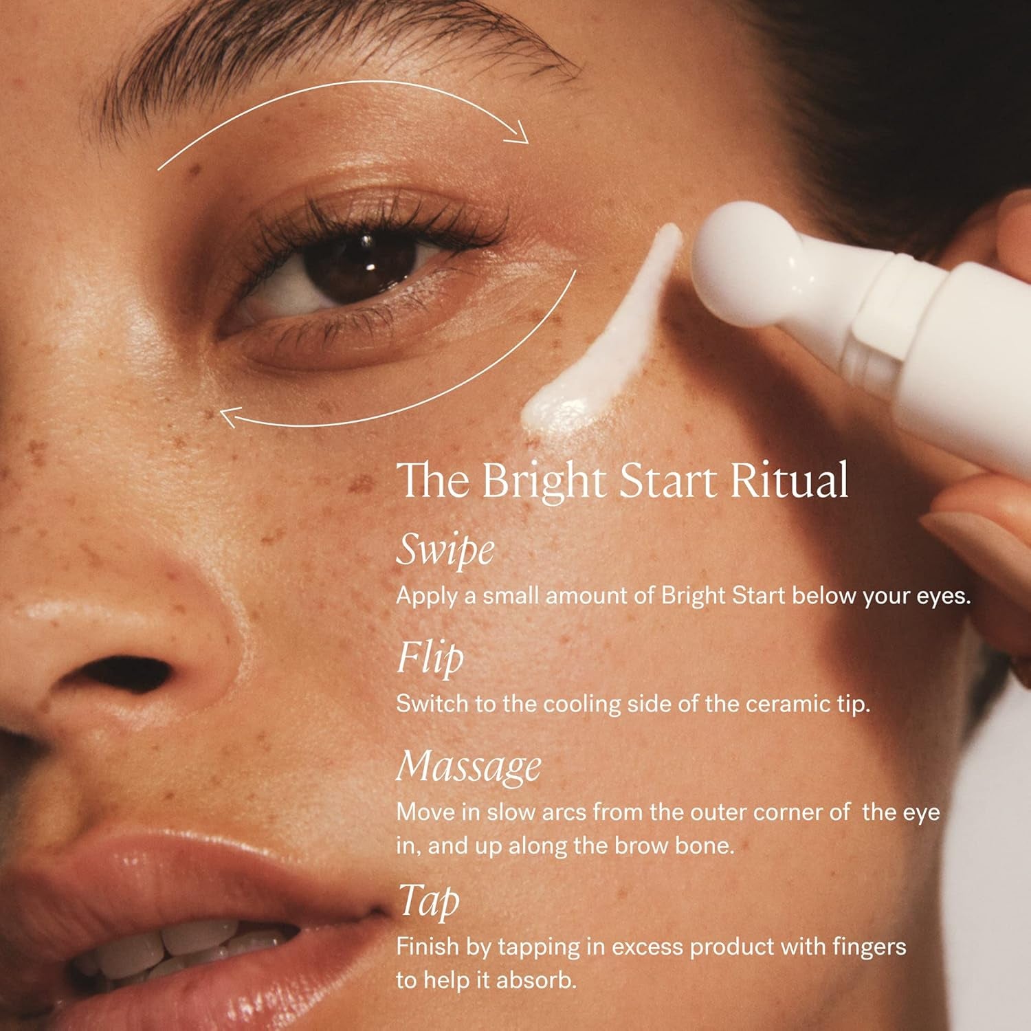 - Plant-Based Bright Start Activated Eye Cream with Massage Tool Tip | Weightless, Cooling, Help Reduce Puffiness + Fine Lines | Silicone-Free, Cruelty-Free, Vegan, Clean Beauty (0.5 Oz | 15 Ml)