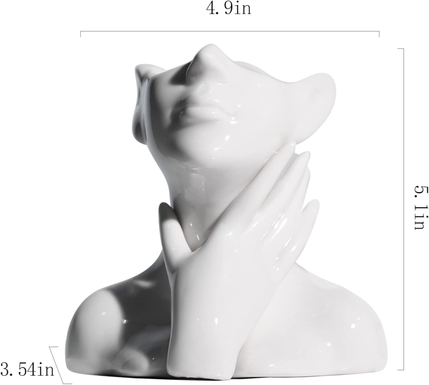 Ceramic Female Face Vase Art, Modern Decorative Vase Centerpiece for Table, Shelf, Living Room, Office, Bedroom, Small