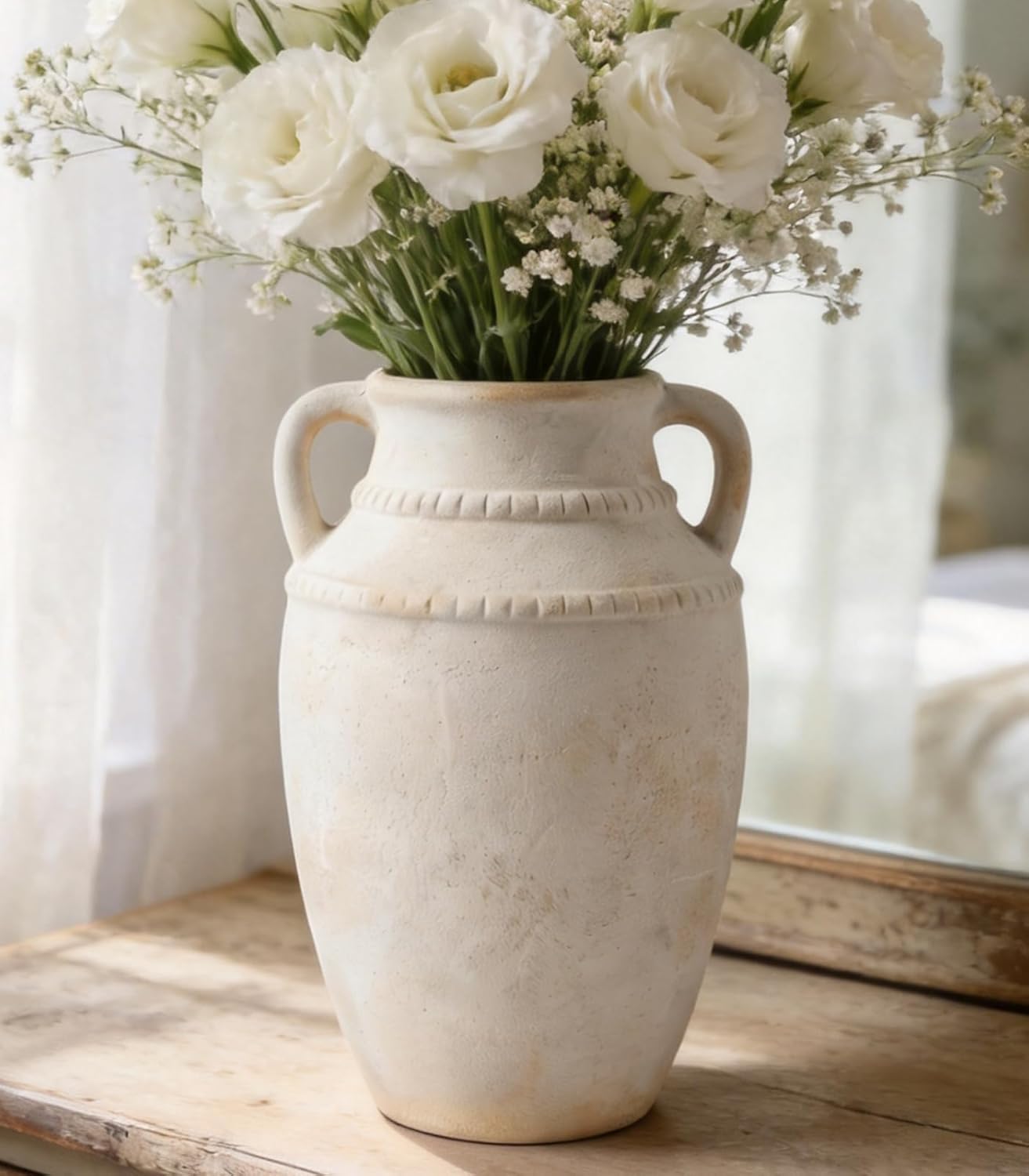 Large Ceramic Rustic Vintage Farmhouse Table Vases 