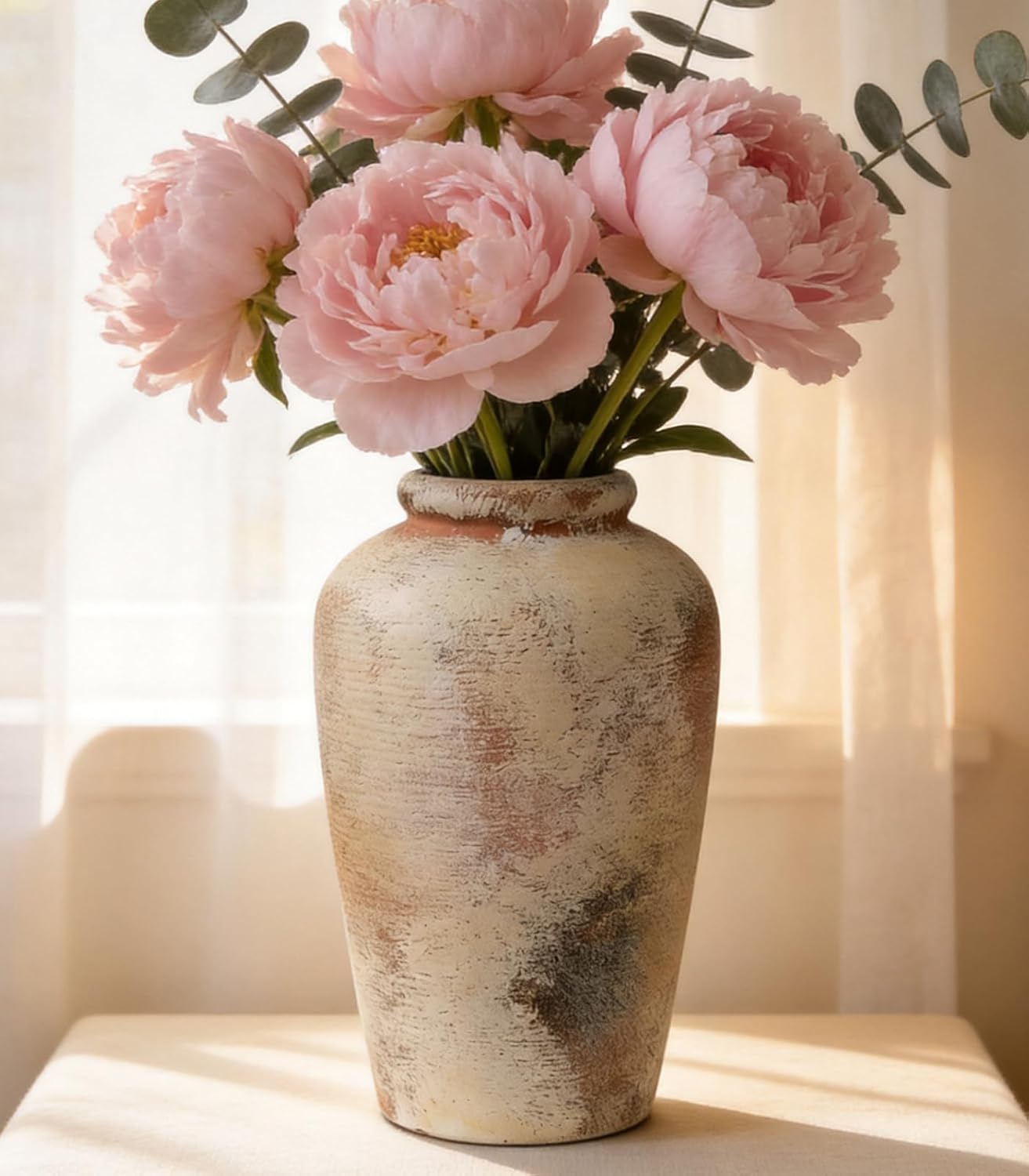 Large Ceramic Rustic Vintage Farmhouse Table Vases 