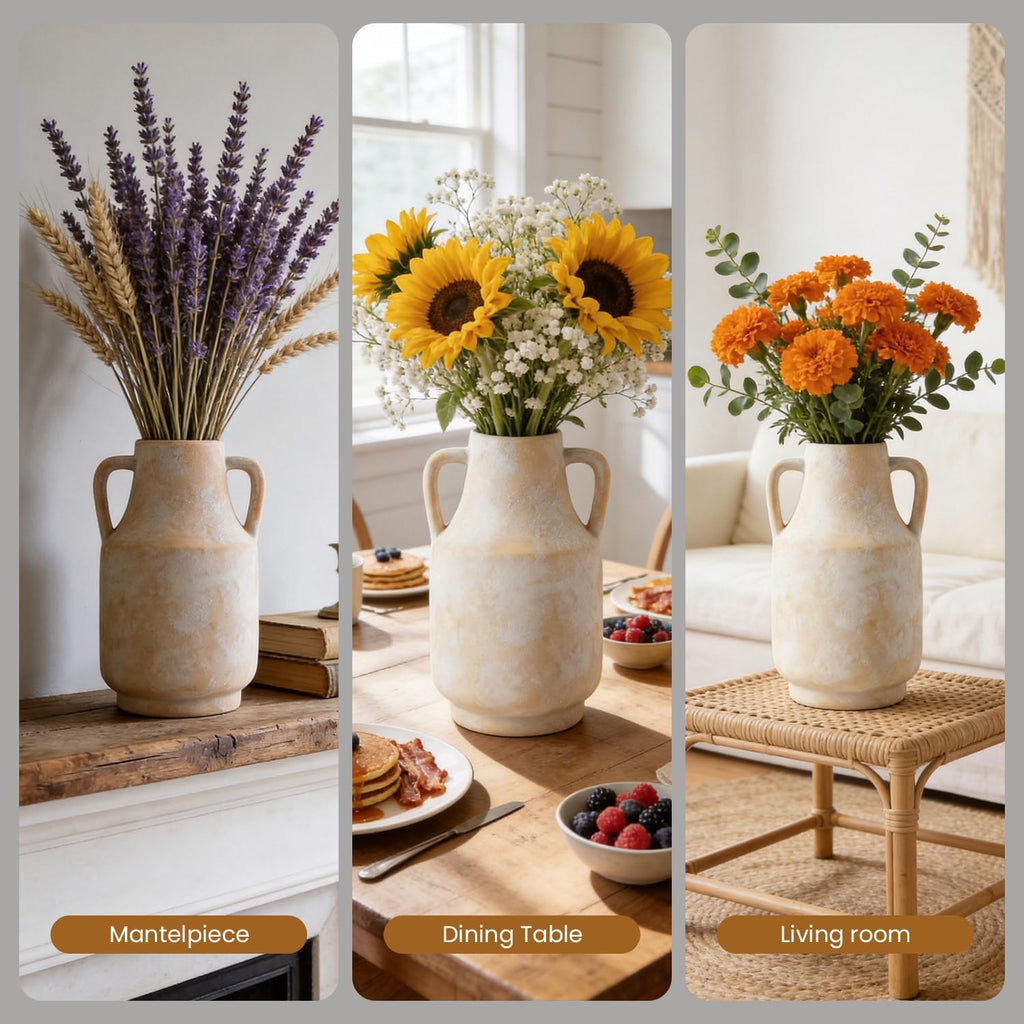 Large Ceramic Rustic Vintage Farmhouse Table Vases 