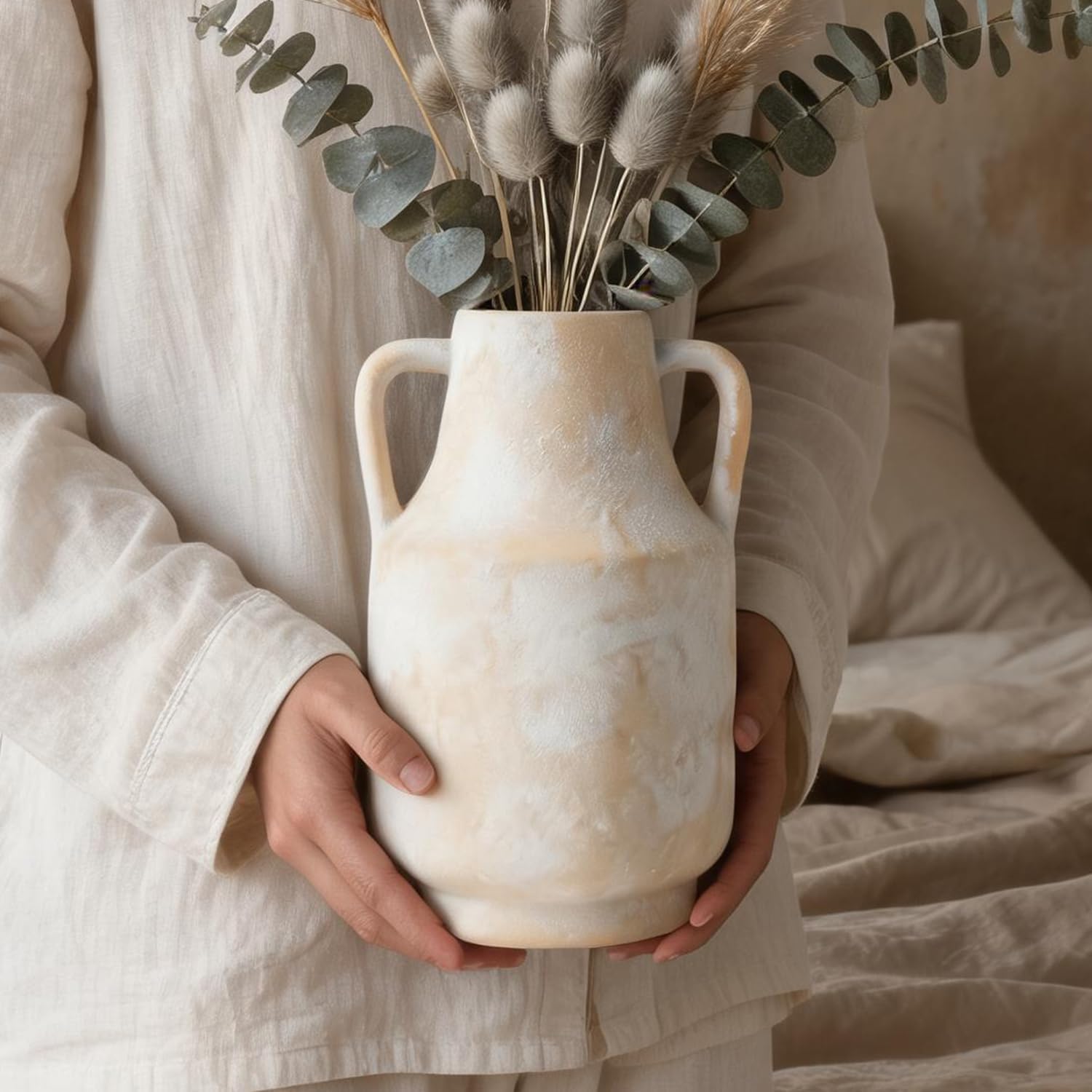 Large Ceramic Rustic Vintage Farmhouse Table Vases 