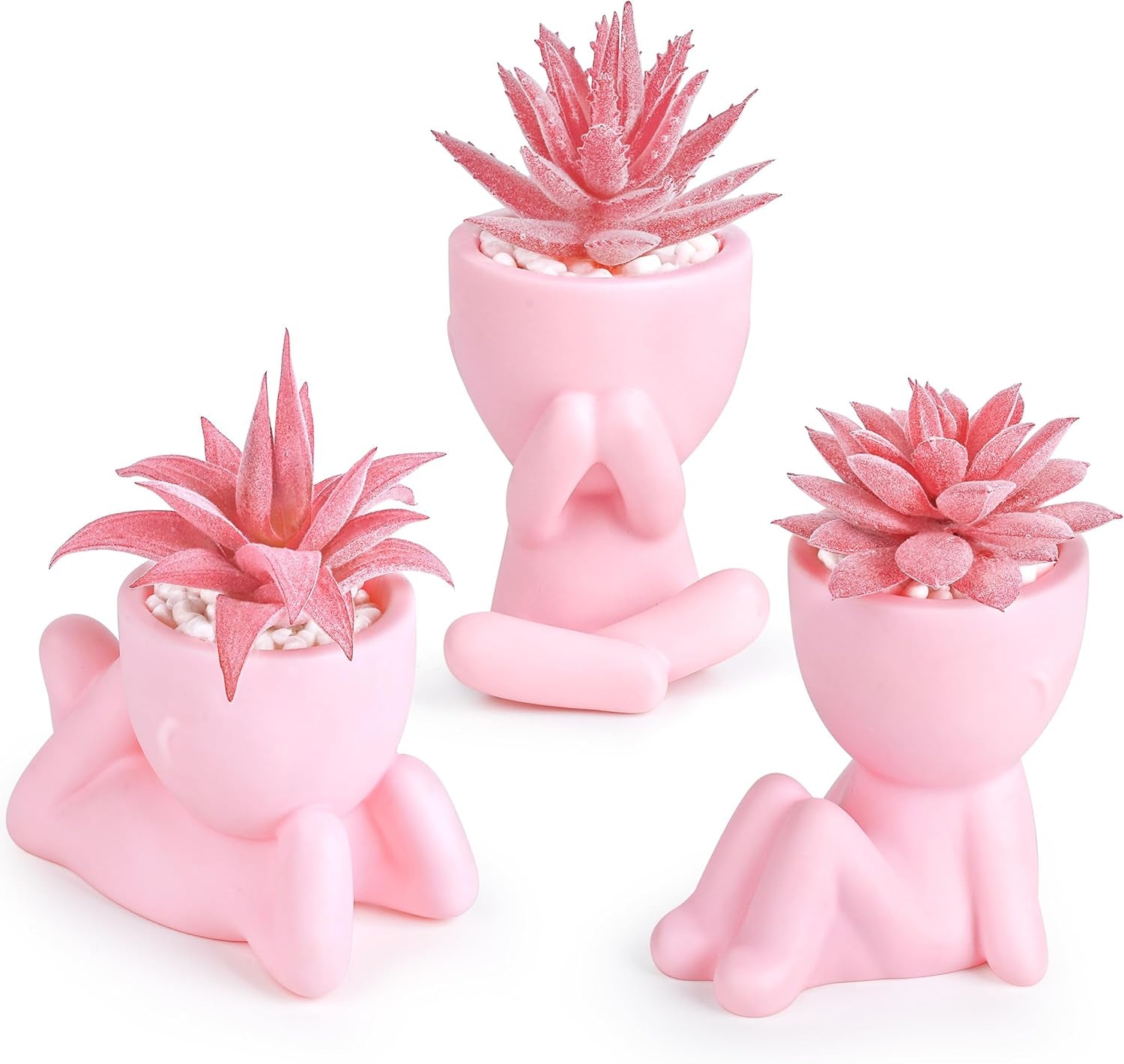3Pcs Fake Succulents Plants Artificial for Black Bathroom Bedroom Home Living Room Halloween Decor Aesthetic Indoor