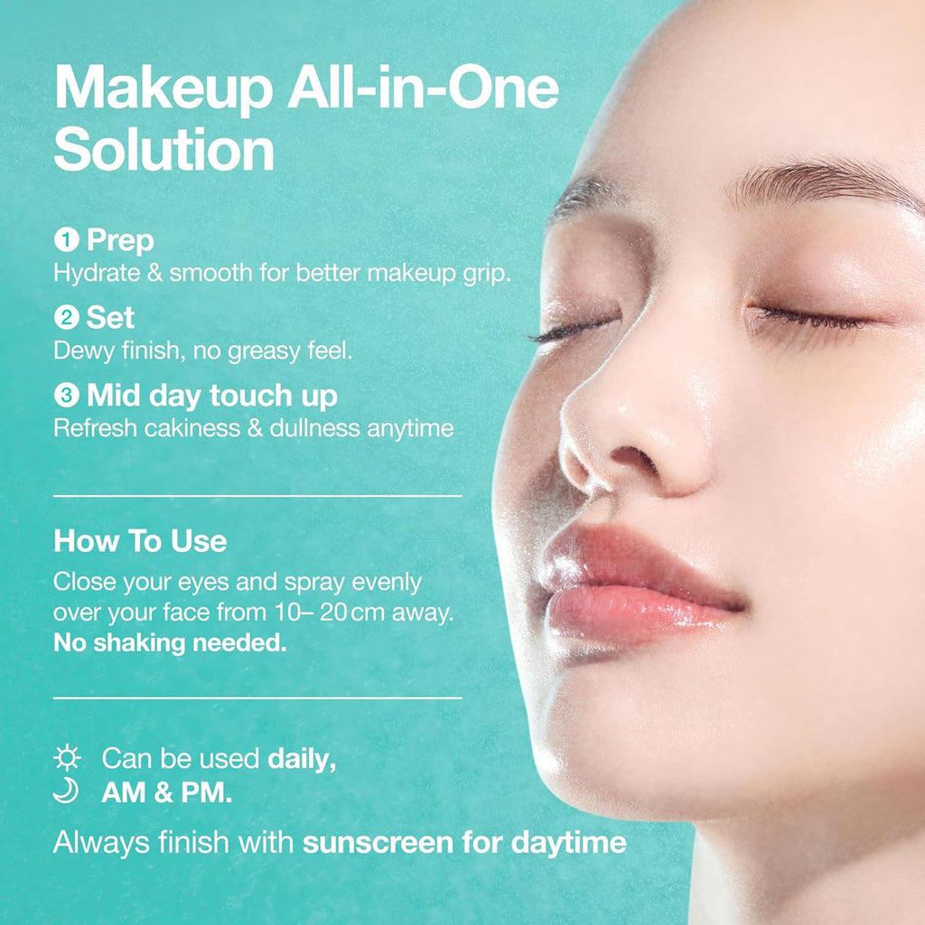 PDRN Collagen Glow Facial Serum Spray, Hydrating Face Mist, Hyaluronic Acid, Dewy Glass Finish, All Skin Types, Instant Plumping Hydration, Firming Care, Korean Skincare, 3.38 Fl Oz