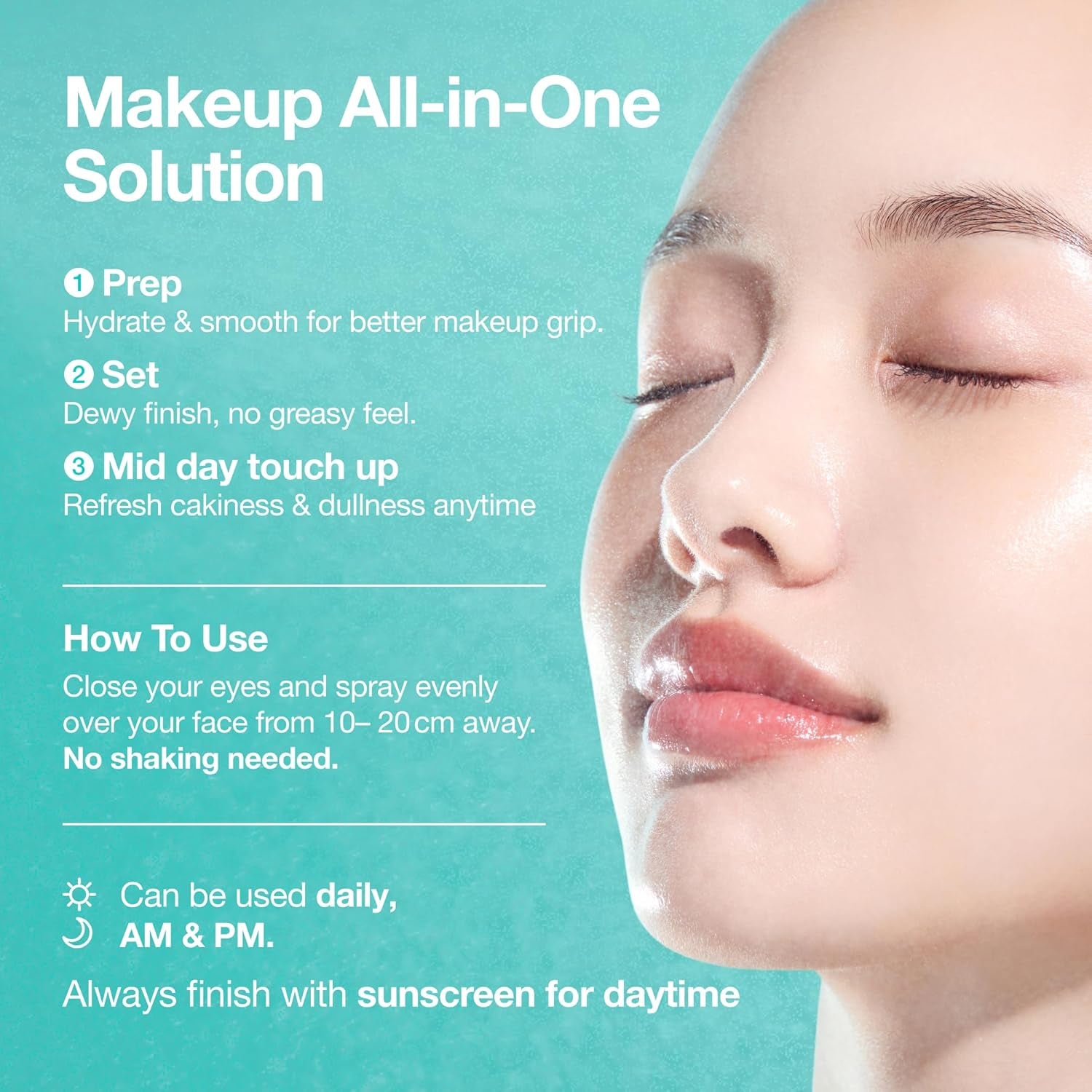 PDRN Collagen Glow Facial Serum Spray, Hydrating Face Mist, Hyaluronic Acid, Dewy Glass Finish, All Skin Types, Instant Plumping Hydration, Firming Care, Korean Skincare, 3.38 Fl Oz