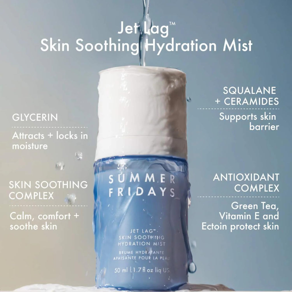 Jet Lag™ Essentials - Mini Hydrating Skin Care Set with Jet Lag™ Mask, Eye Patches, Deep Hydration Face Serum & Hydration Mist - Travel Size Skincare Kit & Gift Set (4 Count)