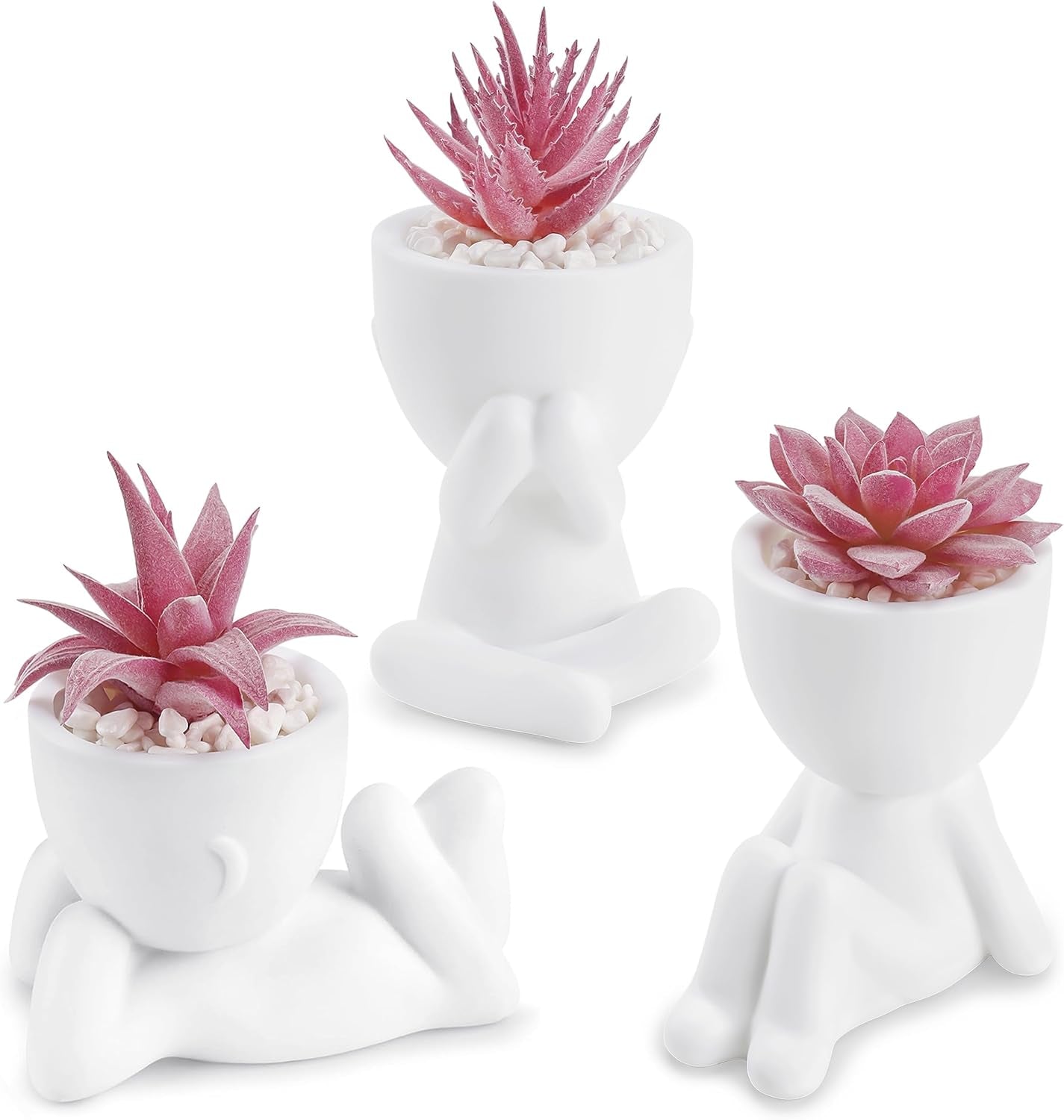 3Pcs Fake Succulents Plants Artificial for Black Bathroom Bedroom Home Living Room Halloween Decor Aesthetic Indoor